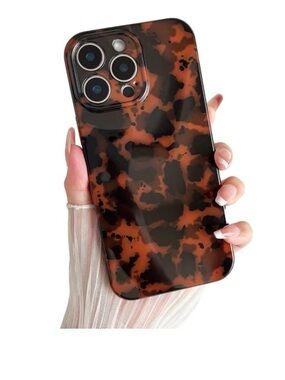 IPhone 14 Pro Max Tortoiseshell Style Phone Case - Brown & Black